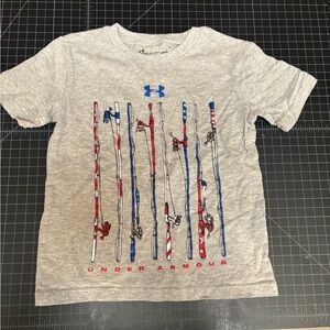 Under Armour Kids Gray T-Shirt with Red and Blue Graphic